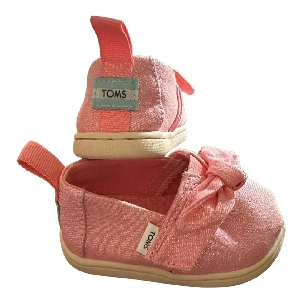 Tiny Alpargata Twill Glimmer Bow Shoe size 4
